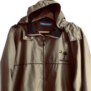 Harvard Square “Charleston” Dark Tan/Brown Hooded Windbreaker Oversized Size S